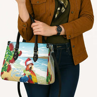 Have A Very Beach Christmas Leather Bag Parrot By Lehua Flower - Wonder Print Shop
