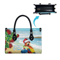 Have A Very Beach Christmas Leather Bag Parrot By Lehua Flower - Wonder Print Shop
