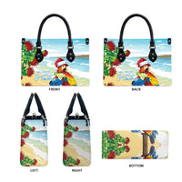 Have A Very Beach Christmas Leather Bag Parrot By Lehua Flower - Wonder Print Shop