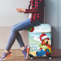 Have A Very Beach Christmas Luggage Cover Parrot By Lehua Flower - Wonder Print Shop