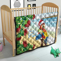 Have A Very Beach Christmas Quilt Parrot By Lehua Flower - Wonder Print Shop