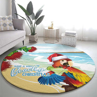 Have A Very Beach Christmas Round Carpet Parrot By Lehua Flower - Wonder Print Shop