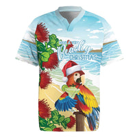 Have A Very Beach Christmas Rugby Jersey Parrot By Lehua Flower - Wonder Print Shop