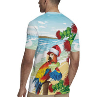 Have A Very Beach Christmas Rugby Jersey Parrot By Lehua Flower - Wonder Print Shop