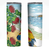 Have A Very Beach Christmas Skinny Tumbler Parrot By Lehua Flower - Wonder Print Shop