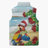 Have A Very Beach Christmas Sleeveless Puffer Jacket Parrot By Lehua Flower - Wonder Print Shop