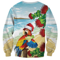 Have A Very Beach Christmas Sweatshirt Parrot By Lehua Flower - Wonder Print Shop
