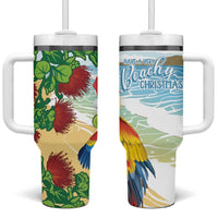 Have A Very Beach Christmas Tumbler With Handle Parrot By Lehua Flower - Wonder Print Shop