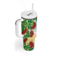Have A Very Beach Christmas Tumbler With Handle Parrot By Lehua Flower - Wonder Print Shop