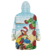 Have A Very Beach Christmas Wearable Blanket Hoodie Parrot By Lehua Flower - Wonder Print Shop