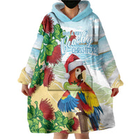 Have A Very Beach Christmas Wearable Blanket Hoodie Parrot By Lehua Flower - Wonder Print Shop