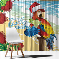 Have A Very Beach Christmas Window Curtain Parrot By Lehua Flower - Wonder Print Shop