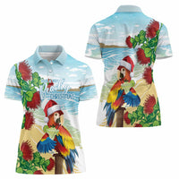 Have A Very Beach Christmas Women Polo Shirt Parrot By Lehua Flower - Wonder Print Shop