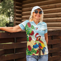 Have A Very Beach Christmas Women Polo Shirt Parrot By Lehua Flower - Wonder Print Shop