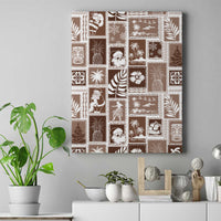 Hawaii Christmas Retro Patchwork Canvas Wall Art Brown LT7 - Wonder Print Shop