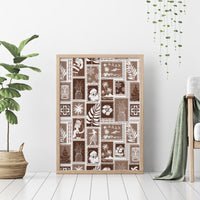 Hawaii Christmas Retro Patchwork Canvas Wall Art Brown LT7 - Wonder Print Shop