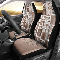 Hawaii Christmas Retro Patchwork Car Seat Cover Brown LT7 - Wonder Print Shop