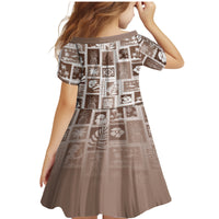 Hawaii Christmas Retro Patchwork Family Matching Mermaid Dress and Hawaiian Shirt Brown LT7 - Wonder Print Shop