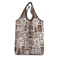 Hawaii Christmas Retro Patchwork Grocery Bag Brown