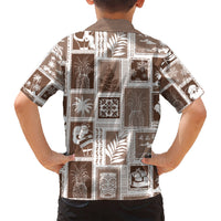 Hawaii Christmas Retro Patchwork Hawaiian Shirt Brown - Wonder Print Shop