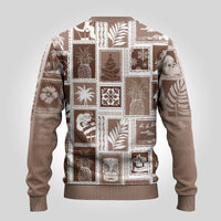 Hawaii Christmas Ugly Christmas Sweater Retro Patchwork - Brown - Wonder Print Shop