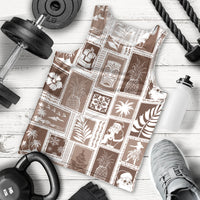 Hawaii Christmas Retro Patchwork Men Tank Top Brown - Wonder Print Shop