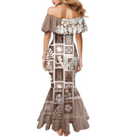 Hawaii Christmas Retro Patchwork Mermaid Dress Brown - Wonder Print Shop