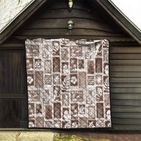 Hawaii Christmas Retro Patchwork Quilt Brown - Wonder Print Shop