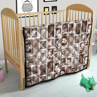 Hawaii Christmas Retro Patchwork Quilt Brown - Wonder Print Shop