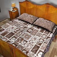 Hawaii Christmas Retro Patchwork Quilt Bed Set Brown - Wonder Print Shop