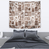 Hawaii Christmas Retro Patchwork Tapestry Brown - Wonder Print Shop