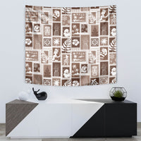 Hawaii Christmas Retro Patchwork Tapestry Brown - Wonder Print Shop