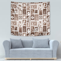 Hawaii Christmas Retro Patchwork Tapestry Brown - Wonder Print Shop