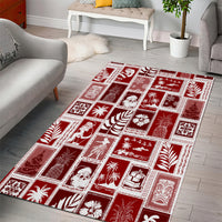 Hawaii Christmas Retro Patchwork Area Rug Red LT7 - Wonder Print Shop