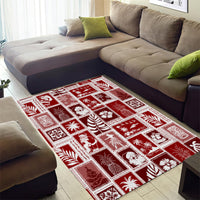 Hawaii Christmas Retro Patchwork Area Rug Red LT7 - Wonder Print Shop