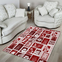 Hawaii Christmas Retro Patchwork Area Rug Red LT7 - Wonder Print Shop