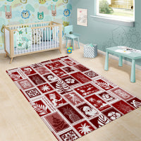 Hawaii Christmas Retro Patchwork Area Rug Red LT7 - Wonder Print Shop