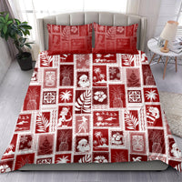 Hawaii Christmas Retro Patchwork Bedding Set Red LT7 - Wonder Print Shop
