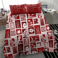 Hawaii Christmas Retro Patchwork Bedding Set Red LT7 - Wonder Print Shop
