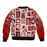 Hawaii Christmas Retro Patchwork Bomber Jacket Red LT7 - Wonder Print Shop