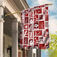 Hawaii Christmas Retro Patchwork Garden Flag Red - Wonder Print Shop