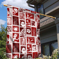 Hawaii Christmas Retro Patchwork Garden Flag Red - Wonder Print Shop