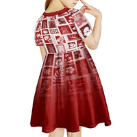 Hawaii Christmas Retro Patchwork Kid Short Sleeve Dress Red - Wonder Print Shop