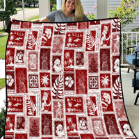 Hawaii Christmas Retro Patchwork Quilt Red - Wonder Print Shop