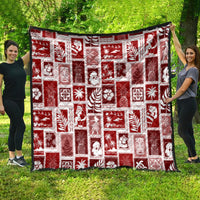 Hawaii Christmas Retro Patchwork Quilt Red - Wonder Print Shop