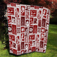 Hawaii Christmas Retro Patchwork Quilt Red - Wonder Print Shop