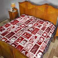 Hawaii Christmas Retro Patchwork Quilt Red - Wonder Print Shop