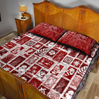 Hawaii Christmas Retro Patchwork Quilt Bed Set Red - Wonder Print Shop