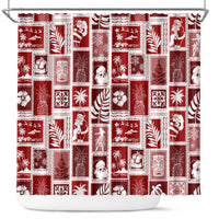 hawaii-christmas-retro-patchwork-shower-curtain-red