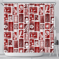 hawaii-christmas-retro-patchwork-shower-curtain-red